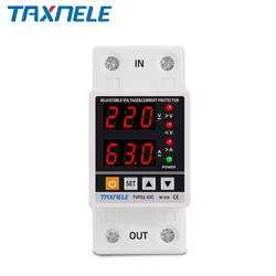 Din Rail Dual Display Adjustable Voltage/current Protective Relay Device - 110V 63A