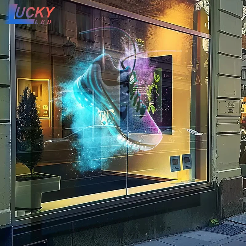 Window Glass Led Transparent P3.91 Window Glass Led Screen Indoor Video Wall LED Stage ...
