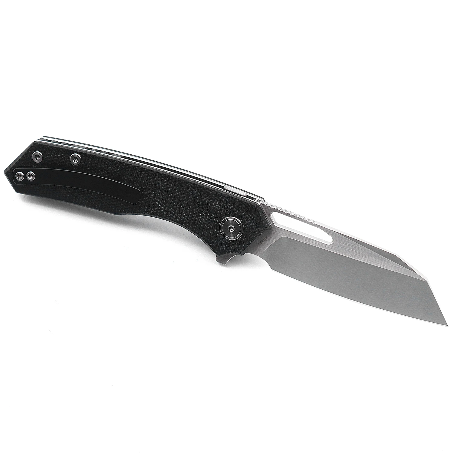 M Miguron Knives Keryx Flipper Folding Knife 3.25" 14C28N Satin Blade Black Micarta Handle Tactical Survival Pocket Knife 3