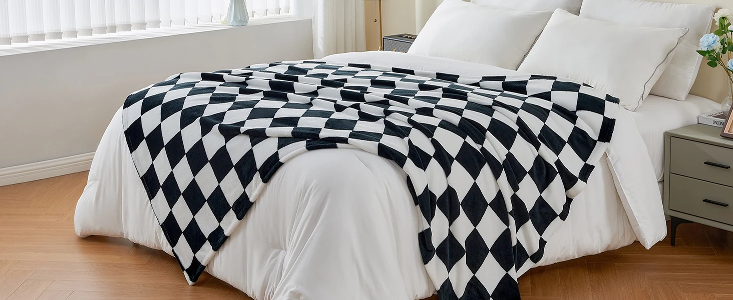 black checkered blanket