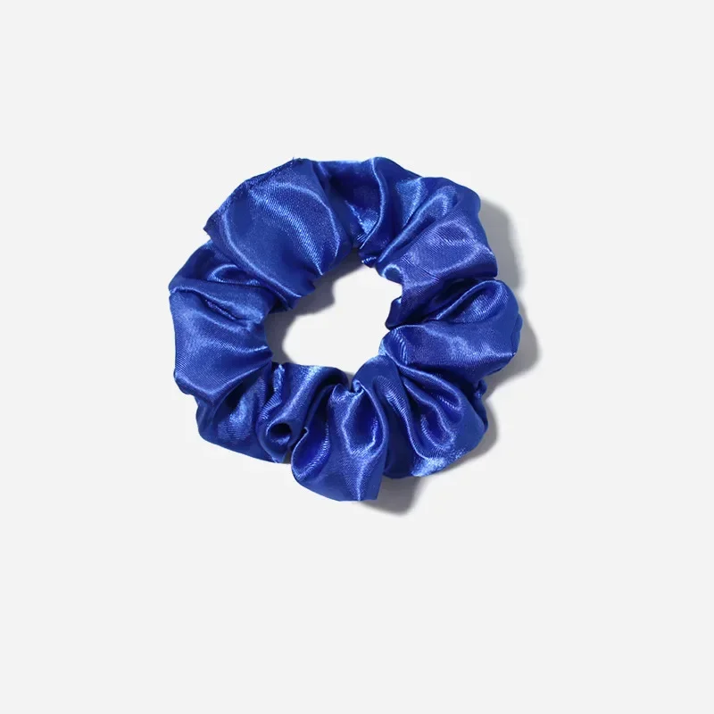 New French Retro Simple Ball Head Large Intestine Hair Tie Solid Vintage Satin Scrunchie Elastic Handmade Elastic Hair Bands