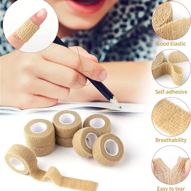 Elastic Bandage 3pcs Self Adhesive Disposable 2.5cm*4.5m First Aid