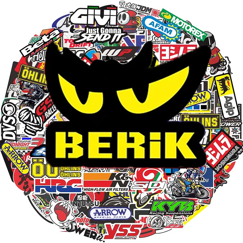 

40/80 PCS Random Motorcycle Stickers Luggage Helmet Moto For Yamaha Honda Kawasaki Racing Brand Logo DIY PVC Decals Waterproof
