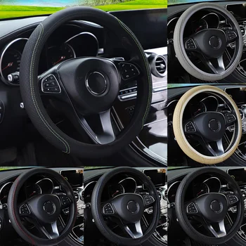 Coprivolante universale per auto Coprivolante in pelle microfibra antiscivolo traspirante per protezione volante da 38 cm