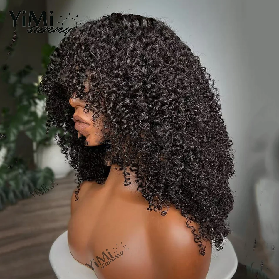 Afro Curl Lace Frontal Human Hair Wigs For Women Virgin Mongolian 4A 4B Kinky Curl Lace Closure Pre-Plucked Wholesale Yimisunny 3