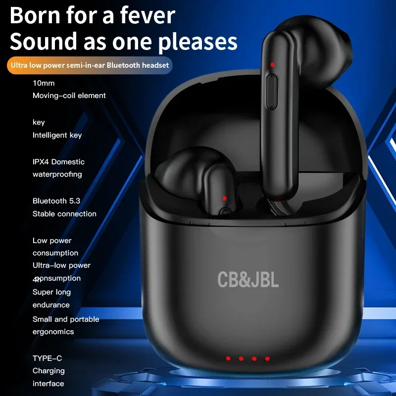 Original For CB&JBL Tune J220/T220 Wireless Bluetooth Earphones Gaming With Zero Delay For Men And Womens Sports Gamer With Mic