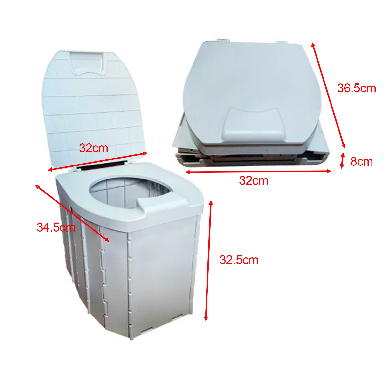 Folding Camping Toilet with Storage Bag Adults Portable Toilet with Lid Outdoor Toilet for Beach Hiking Long Trips Fishing Car 4