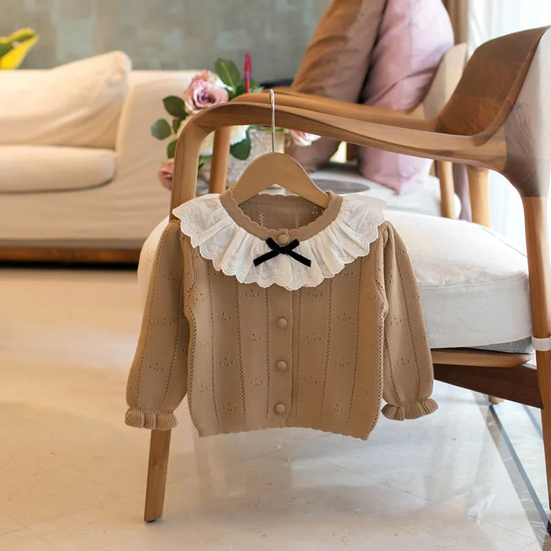 Girls Knitted Cardigan Sweater Autumn Outwear