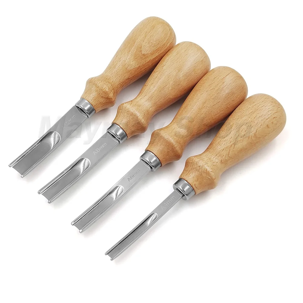 Practical Leather Craft Edge Beveler Skiving Beveling Handmade Cutting Tool Hand Trimming Cutting Wood Handles DIY Leathercraft