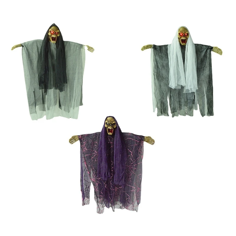 

Motion Activated Halloween Decorations | Voice or for Touch Control Creepy Sound Halloween Hanging for Haunted Hou