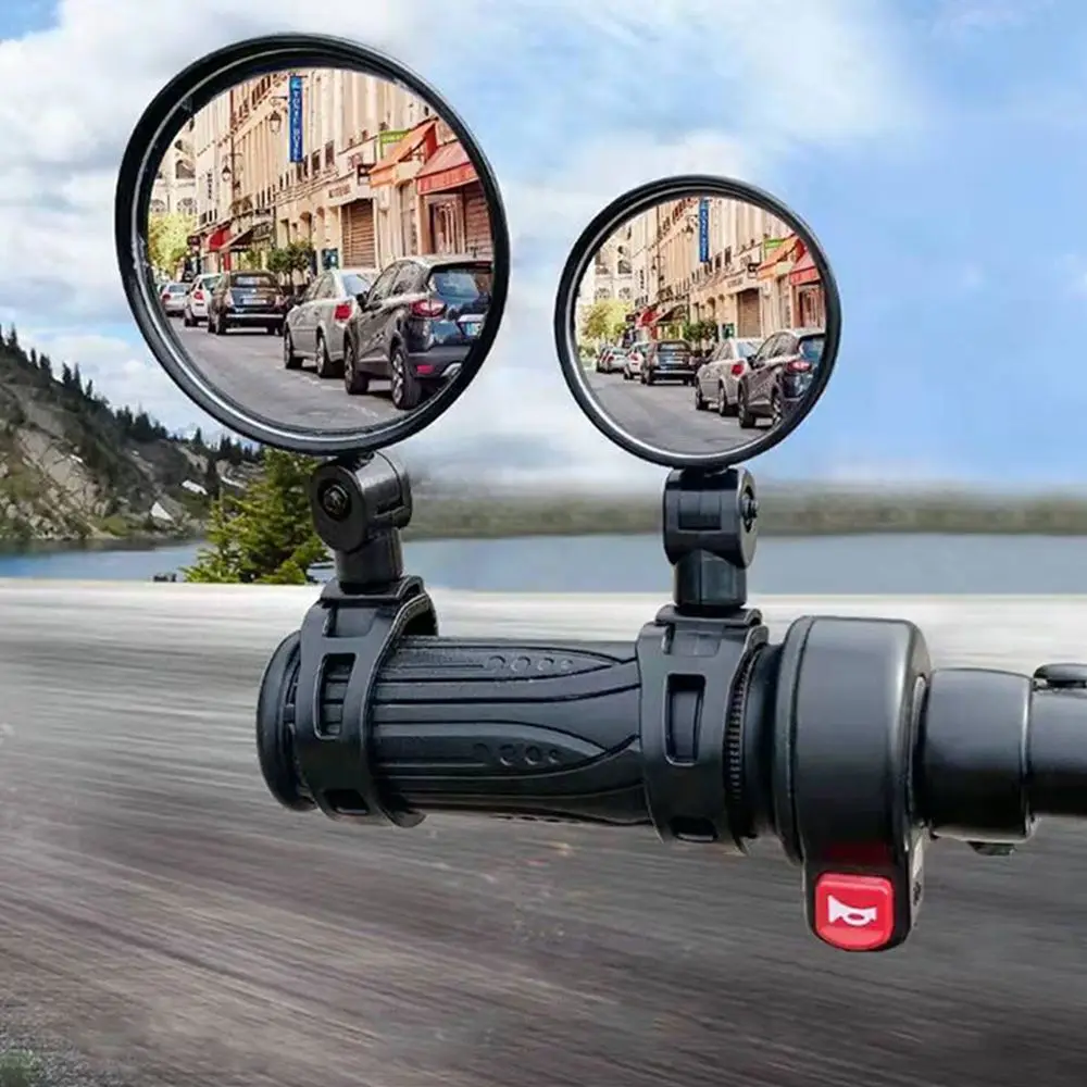 Motorcycle Mirror 1Pcs Rotating Side Mirrors Mirror Spoiler Rear View Mirrors Motorcycle Rearview Mirror Rear View 360 Rotation Round