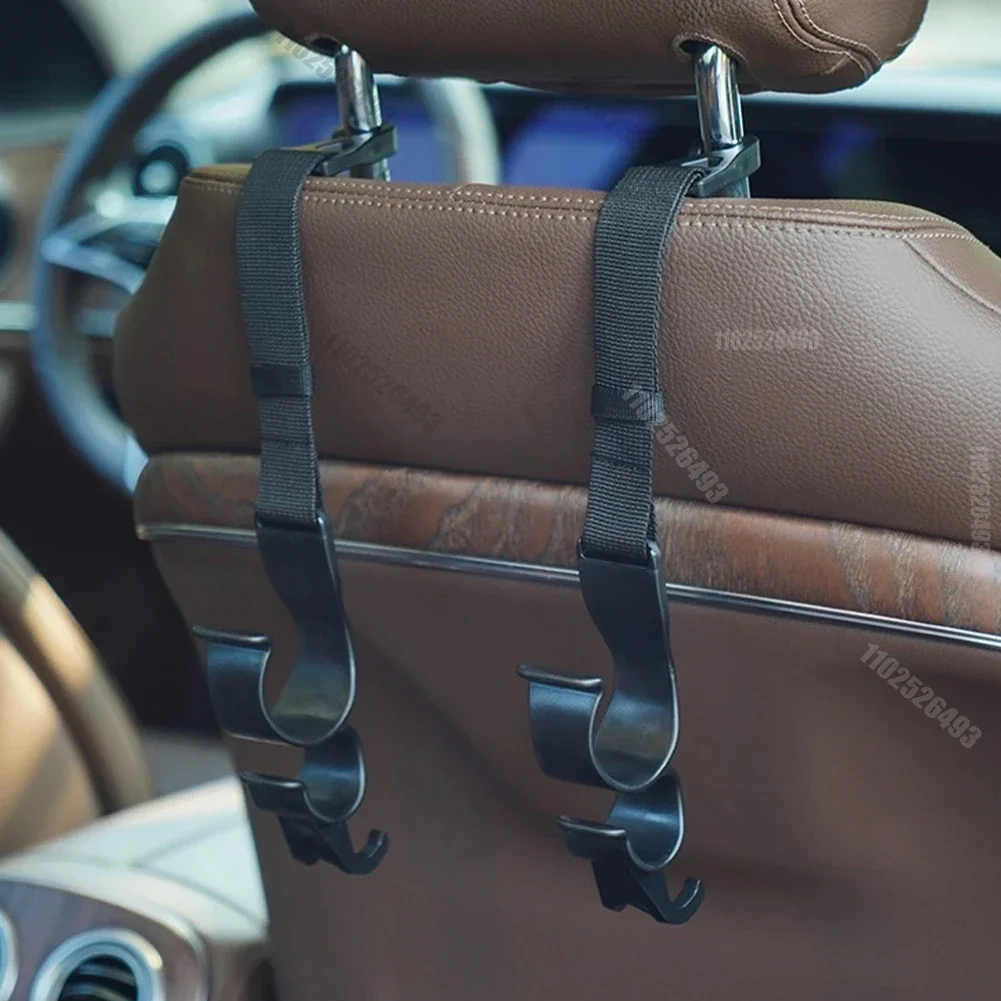 Black ABS Nylon Car Back Seat Hooks for Umbrella and Bag Storage