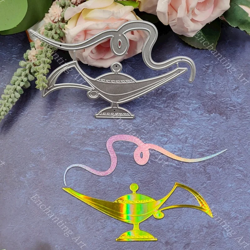 

Aladdin's Magic Lamp Metal Cutting Dies 2023 New Stencils for Scrapbooking/Photo Album Decorative Embossing DIY Paper Cards