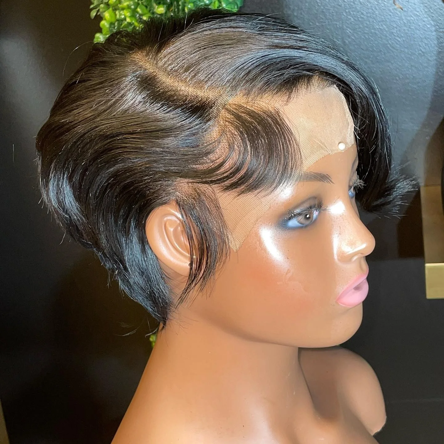 Short Bob Pixie Cut Wig Straight Frontal Human Hair Wigs Cheap T Part  Transparent Lace Wig For Black Women Preplucked Hairline