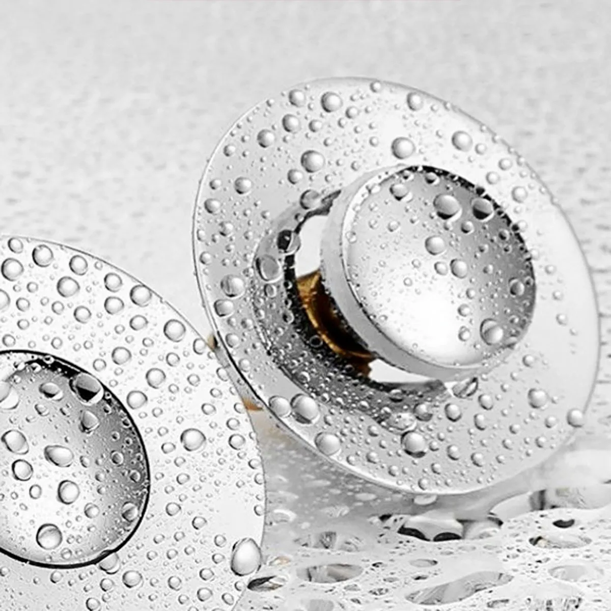 Universal Rebound Drain Plug Filter Basin Pop-up Chrome Sink Filter Hair Catcher Bathroom Sink Drain Stopper Easy Push Type
