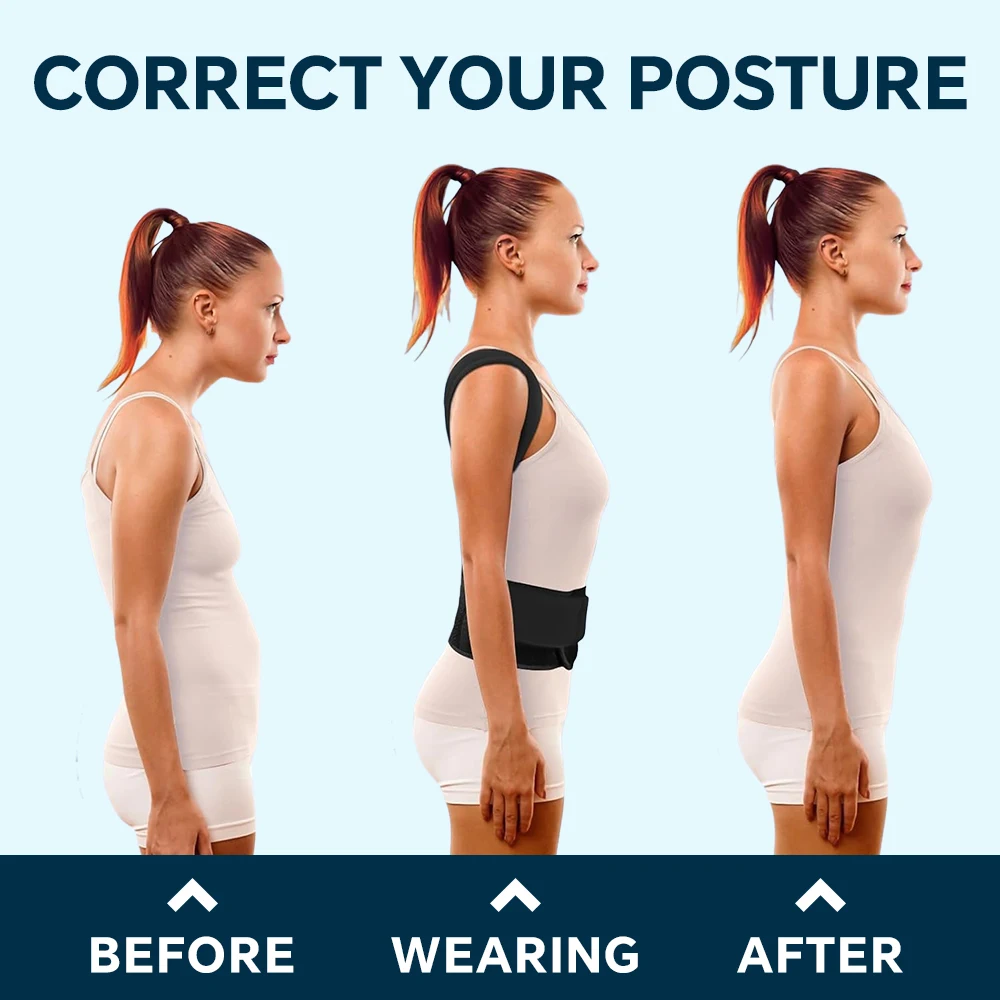 Posture Corrector for Men & Women, Adjustable Full Back Posture Brace for Scoliosis & Hunchback, Relief for Upper and Lower Back