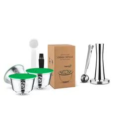Stainless Steel Reusable Coffee Capsule with Filter Pods (AS PICTURE)