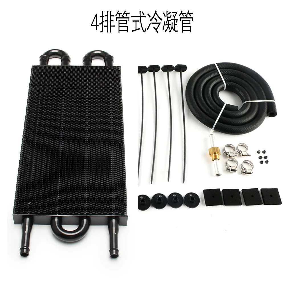 Universal 4-Row Transmission Oil Cooler Kit – Aluminum Alloy Radiator with Hose & Mounting Hardware | Engine & Transmission Cooling Upgrade 5