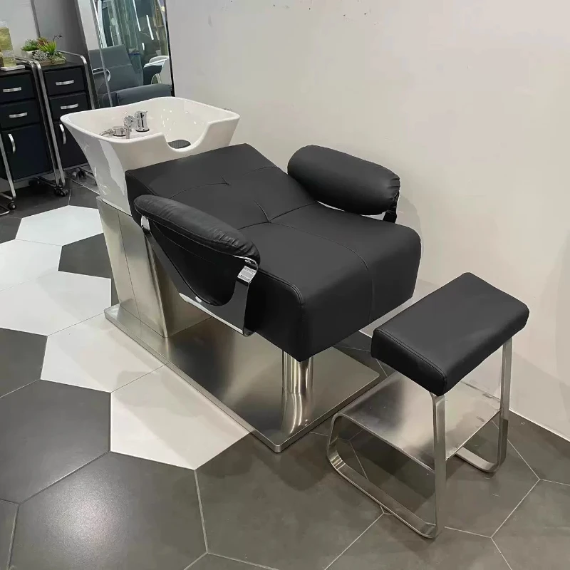 

Stylist Sink Shampoo Chairs Haircutting Lounge Barber Luxury Shampoo Chairs Beauty Silla Peluqueria Commercial Furniture RR50SC