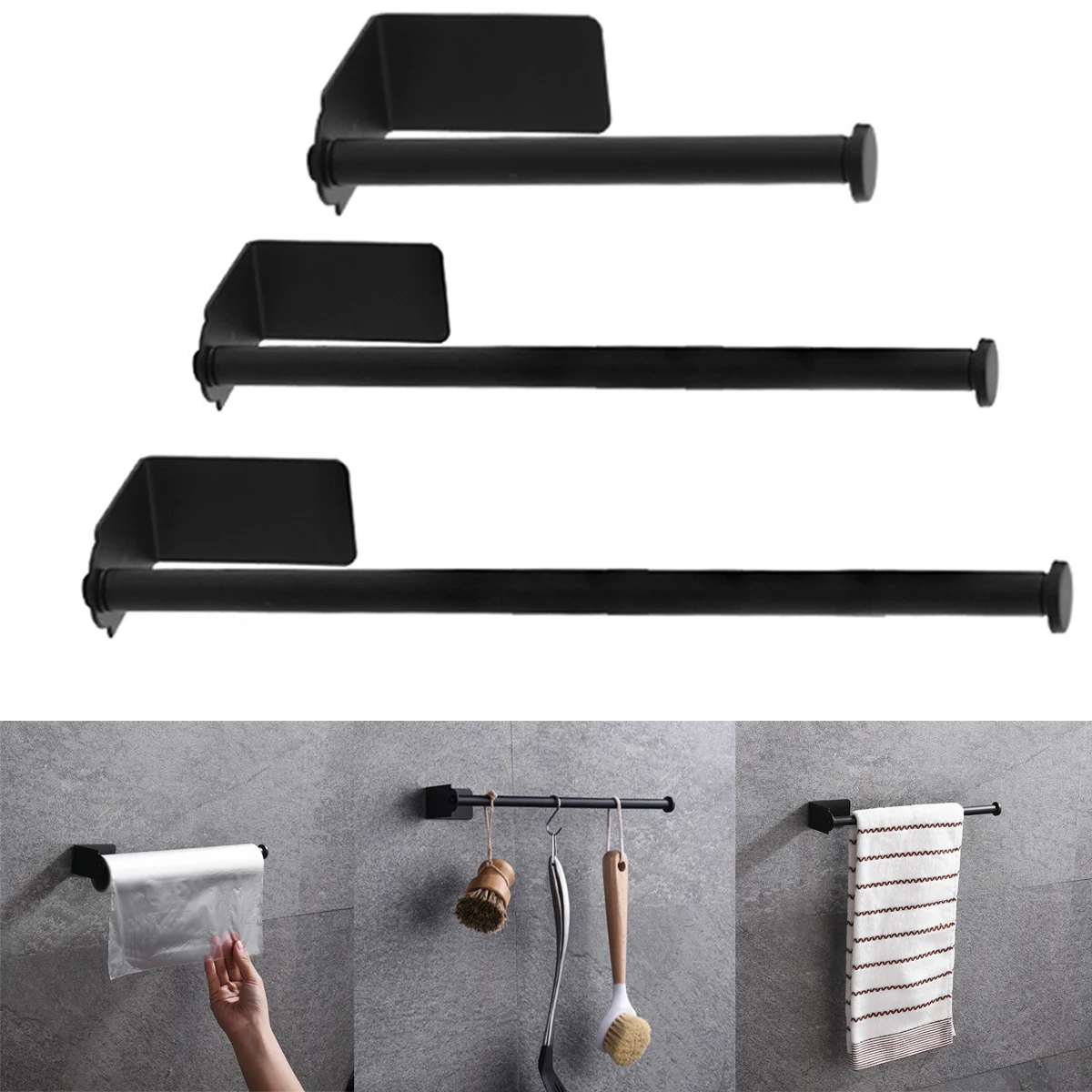 Punch-Free Toilet Paper Holder Self Adhesive Bathroom Kitchen Stainless Steel Toilet Roll Holder Wall Organizer Home Accessories toilet paper holder