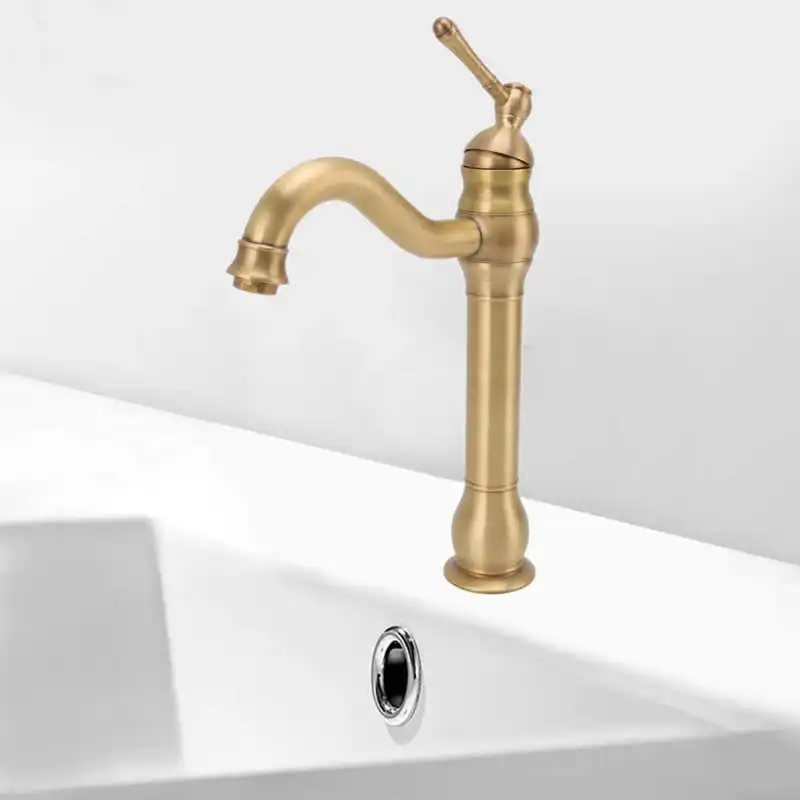 

Basin Water Tap Bathroom Faucet Retro European Style Gourd Design With Hose And Gasket Hot&Cold Sink Faucet For Home
