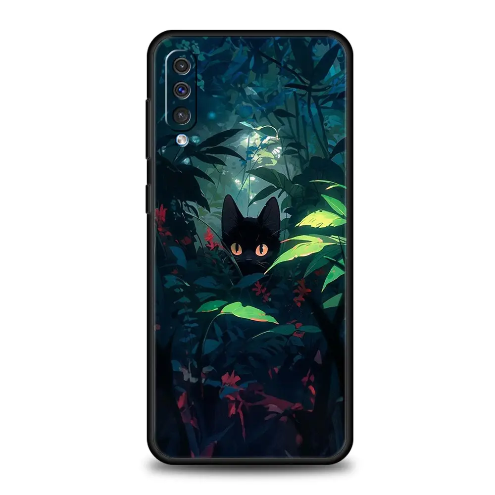Artistic Black Cat Starry Phone Case