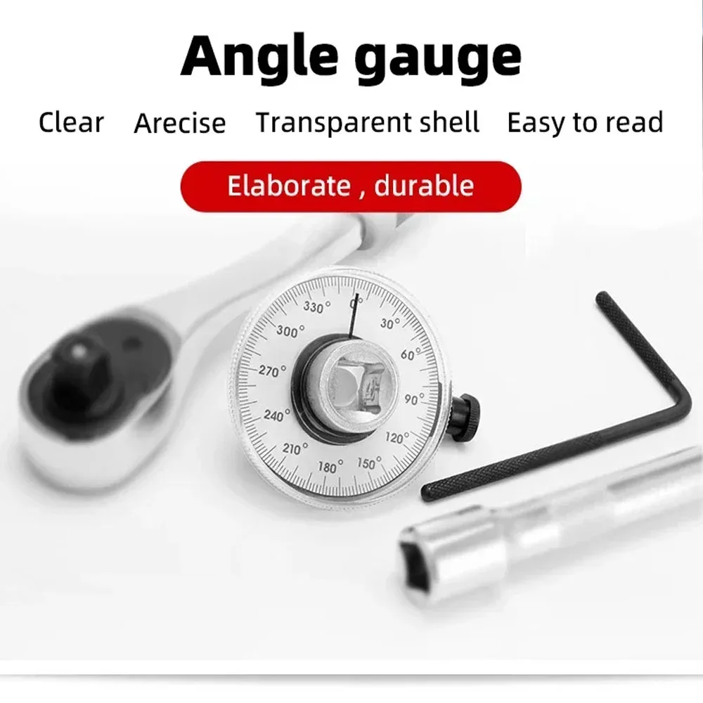Angle Car Torque Wrench Torquemeter Dial Garage Calibrated In Degrees Auto Torque Gauge Repairing Tool 4
