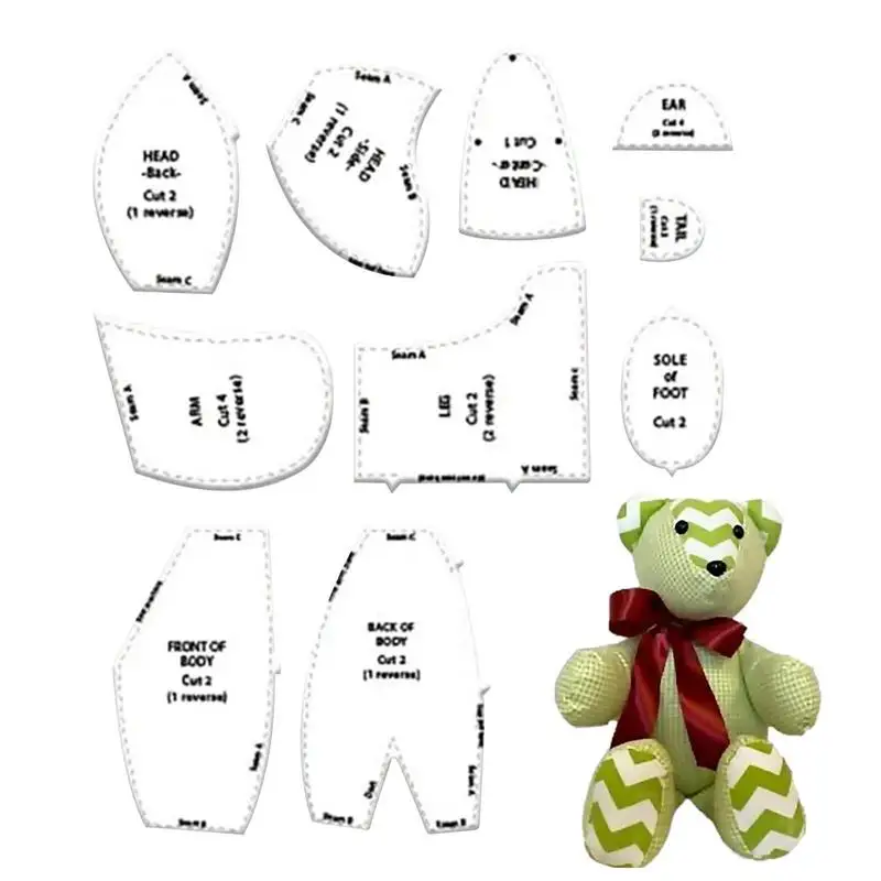 Memory Bear Template Ruler Set(10 PCS) EASY BEGINNER TEDDY NO Bear