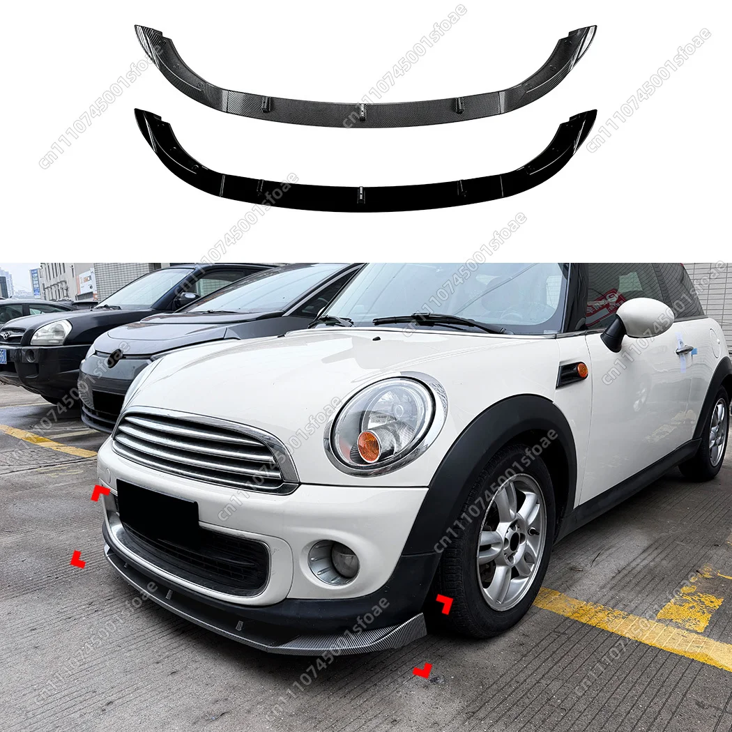 미니 R56 R57 페이스리프트 2011 2012 2013 2014 ABS 글로스 블랙 레트로핏 스포일러 디퓨저 커버 튜닝용 프론트 범퍼 스플리터 립