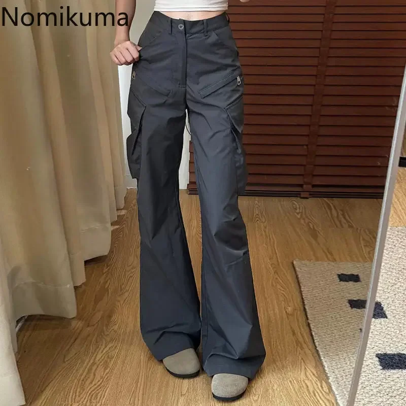 ★2025SS新作★REMAGIE★zipper cargo pants 2025 Trendy Cargo Pants Women Casual Punk Straight Trousers