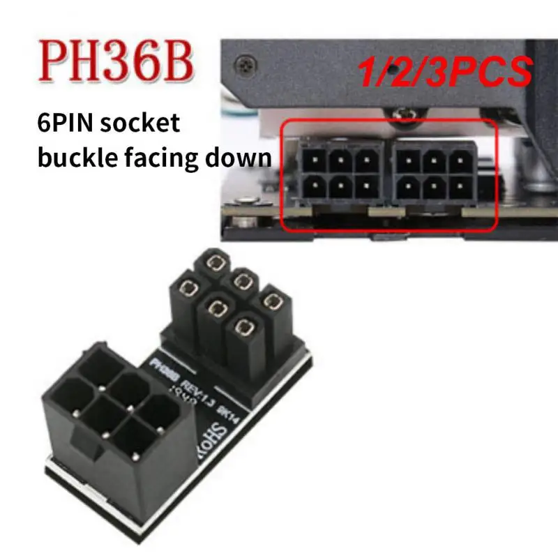 

1/2/3PCS 8Pin 6Pin Female to 8Pin 6pin Male 180 Degree Angled Power GPU Adapter for Desktops Graphics Card