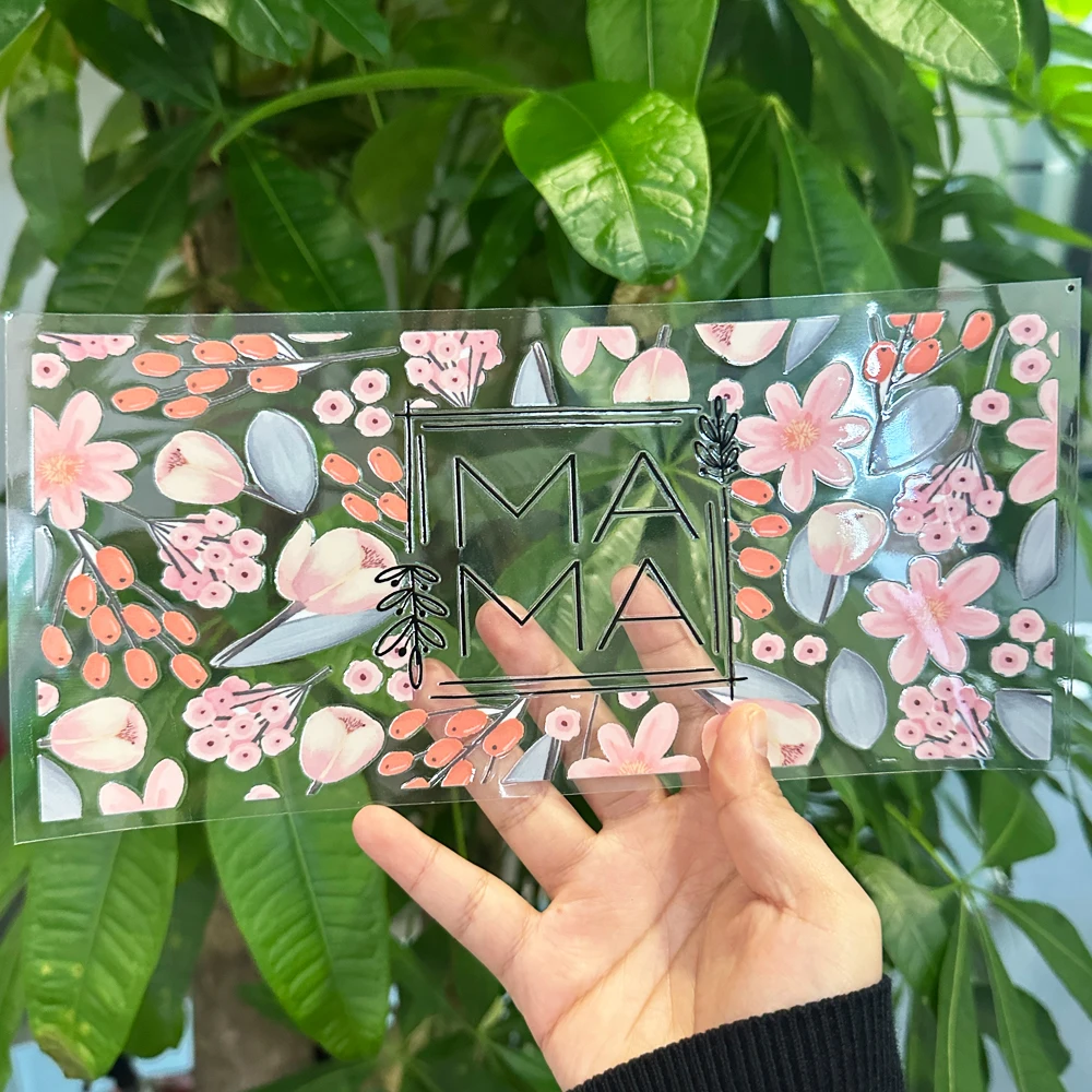 자체 접착 16 OZ UV DTF 랩, 무작위 디자인, 재고 리비 컵 데칼, 배송 준비 완료