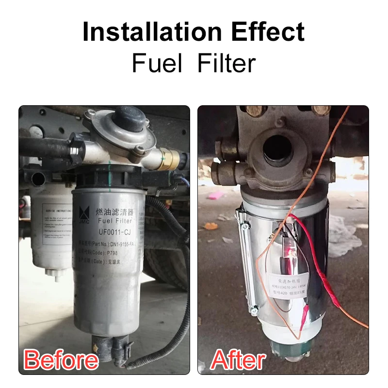 Double Stainless Steel Fuel Filter Heater 90x110mm 12v For Pickup