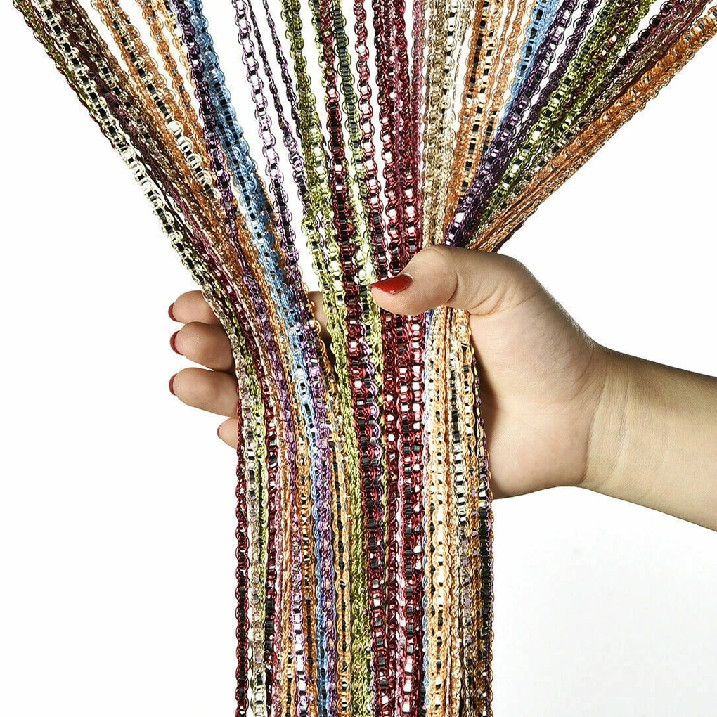Beads Curtain for Doorway Wood Bamboo Handmade Partition Divider Living Room Bedroom String 1X2M Fringe Curtains Home Hardware