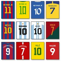 لوح قماشية جدارية لقمصان أساطير كرة القدم | Football Legends Jersey Canvas Wall Art Poster
