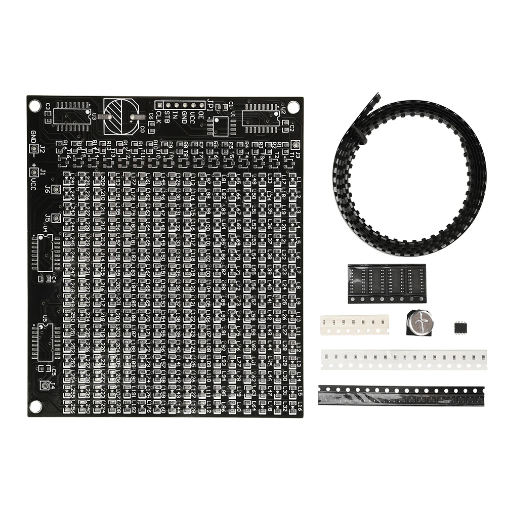 DIY Electronic Kit 64LED/256LED Red Display LED SMD Dot Matrix Advertising Screen Fun Soldering Practice Welding Practice Kit