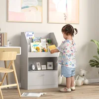 Toy Storage Cabinet, Kids Bookcase Childrens Bookshelf, Gray 1