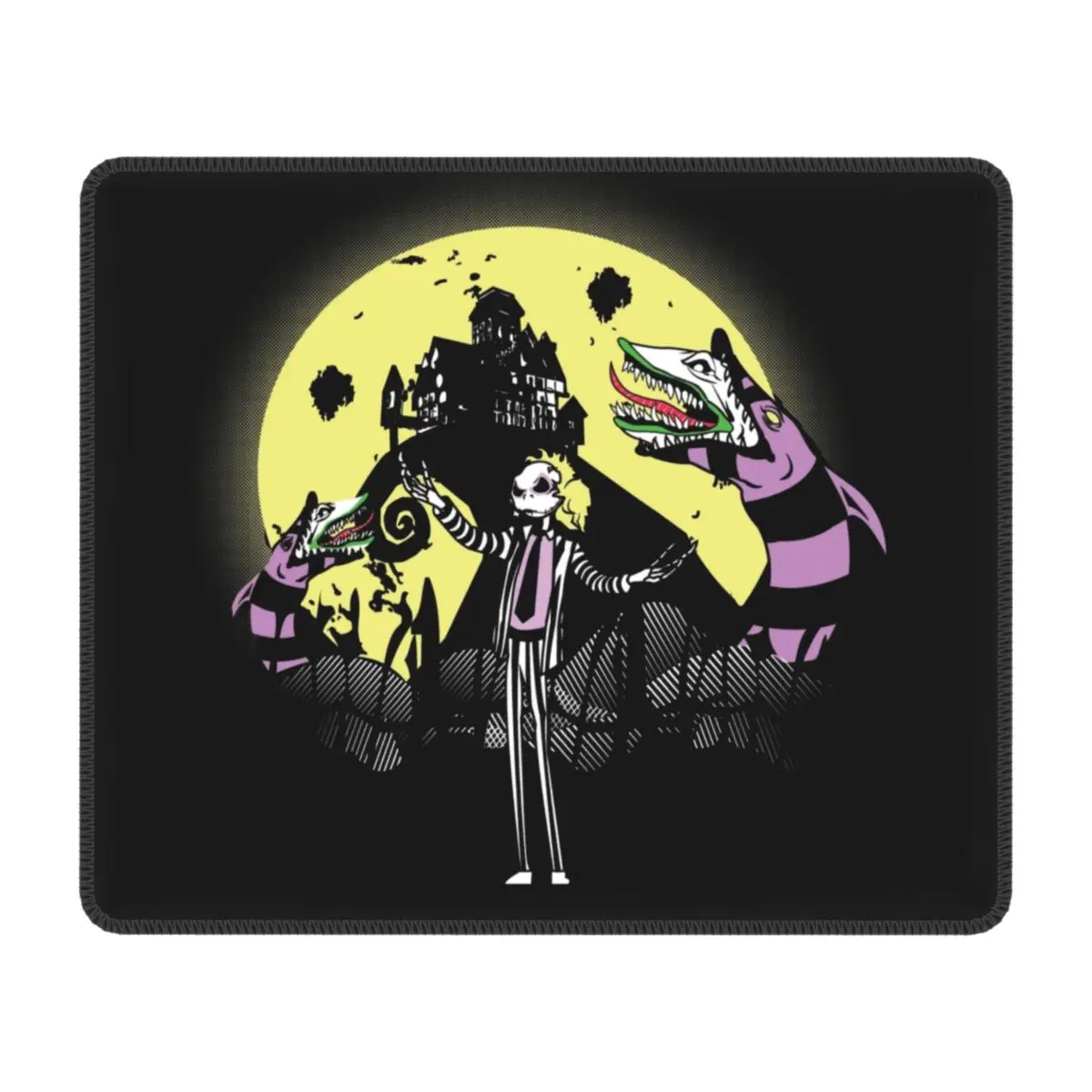 Retro Vintage Beetlejuice Mouse Pad Square Gamer Mousepad Base In Gomma Antiscivolo Tim Burton Halloween Movie Office Computer Pc Mat