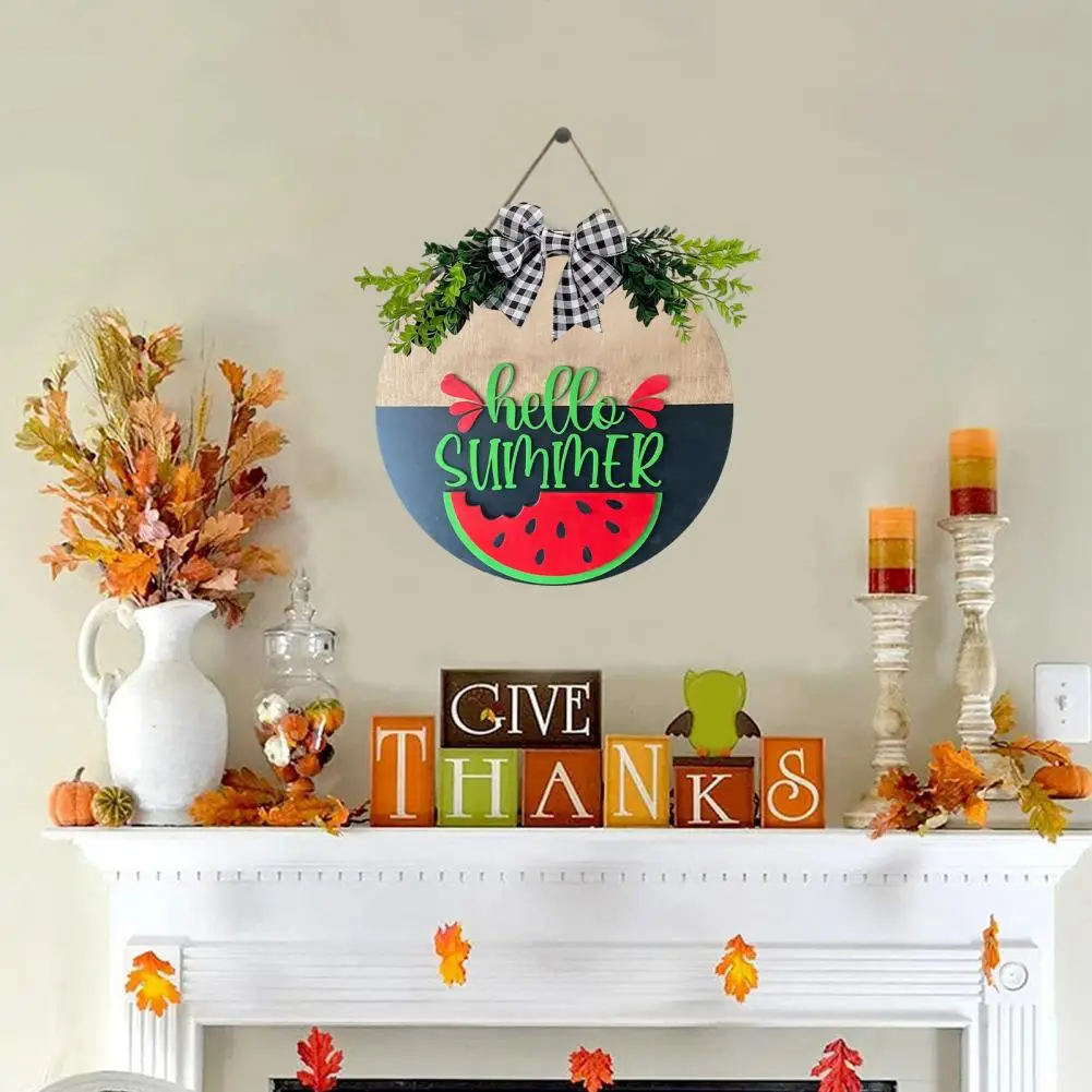 

Полезный знак на входную дверь, мультяшный узор, летняя дверная табличка, подвесной кулон, изысканный яркий цвет, дверной знак, домашний декор