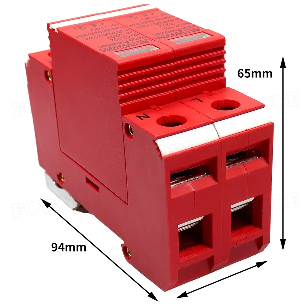 220V Single-phase Power Supply Lightning Protection Module Surge Protector 20KA Total Power Surge Arrester