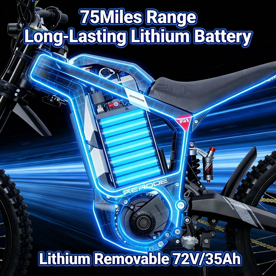 HEZZO R1 8000W 72V Leisure Off-Road Recreation Electric Motorcycle 330N·M 75Miles Hydraulic Disc Brake Free Shipping