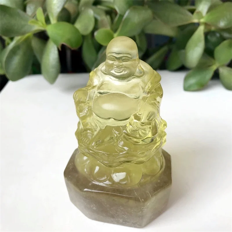 

Buddha Statue Natural Healing Crystal Reiki Chakra Spiritual Hand Carved Stone Maitreya Figurine Crafts Home Lucky Decor