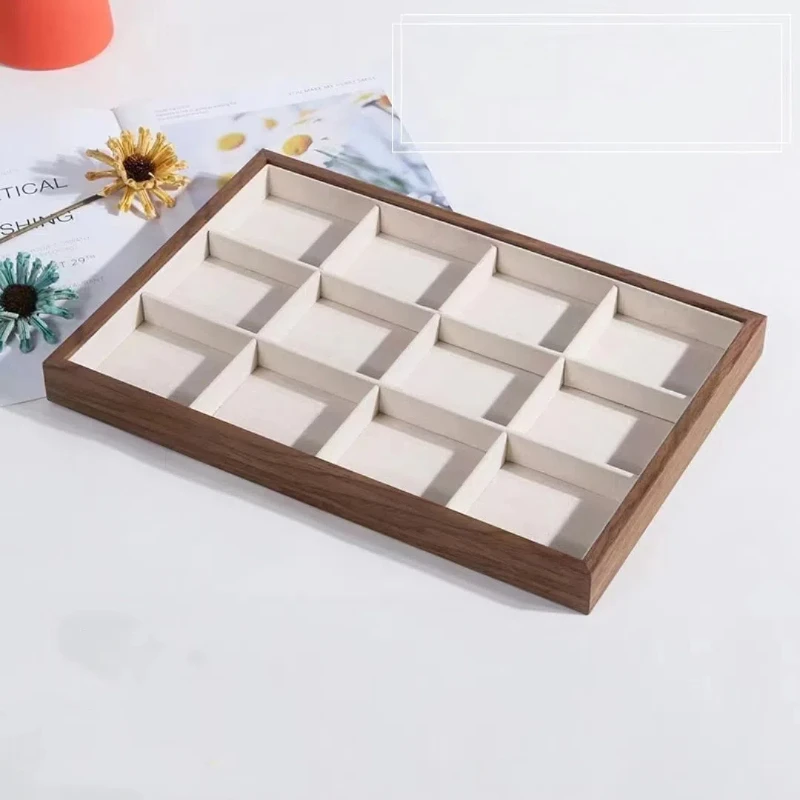 Black Walnut Patterned Jewelry Tray for Viewing Storage Earrings Necklaces Empty Trays Bracelets storage tray jewelry storage tray