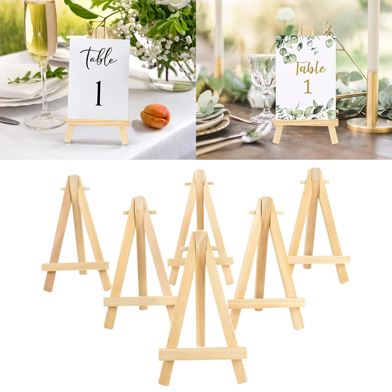 

5pcs Wooden Mini Easel Frame Tripod Display Meeting Wedding Table Number Card Stand Kids Painting Craft Artist Supply Home Decor