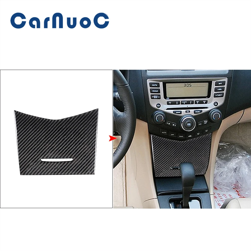 

Car Carbon Fiber Stickers Center Storage Box Panel Cover Trim For Honda Accord Sedan 2003-2007 Interior Decorative Accessories