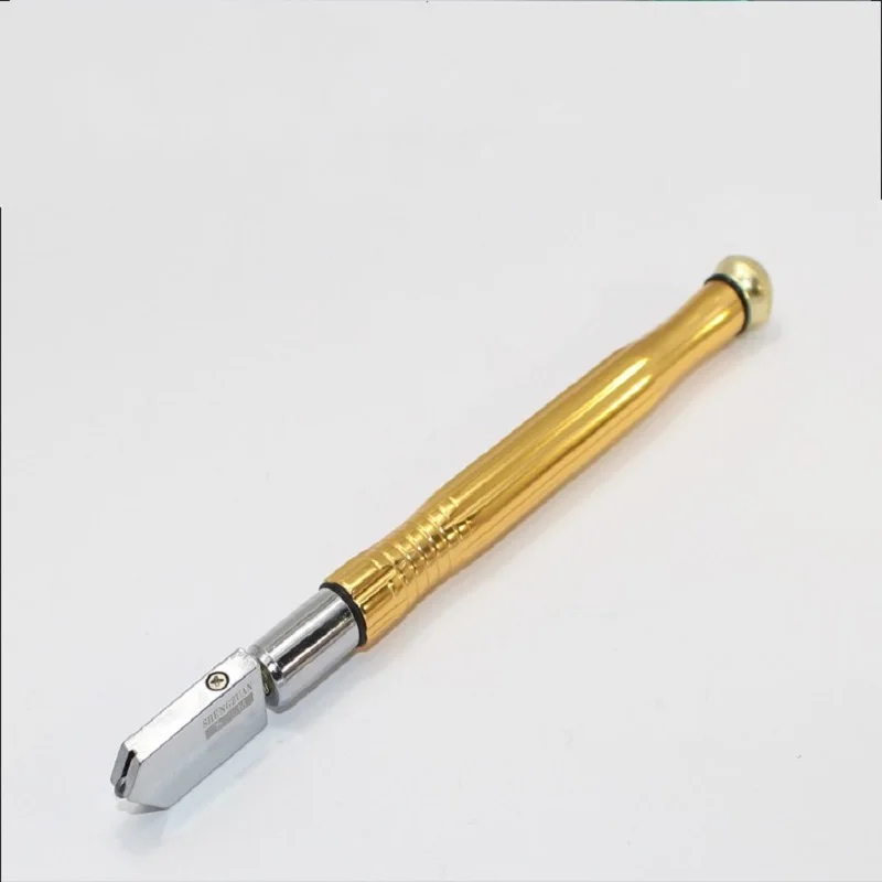 

Oil Filled And Handheld Diamond Glass Cutter:Gold High Quality Threaded Metal Handle!(Plus A Kerosene!)