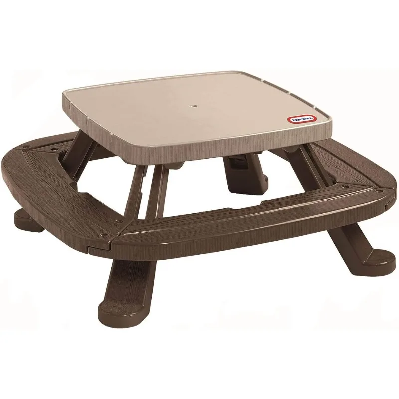 

Fold 'n Store Picnic Table with Market Umbrella, Brown