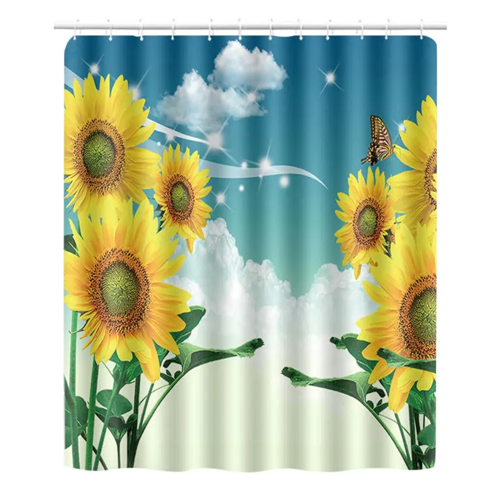180x180cm Waterproof Shower Curtain with Stunning Print-Polyester Bathroom Decor Accessory