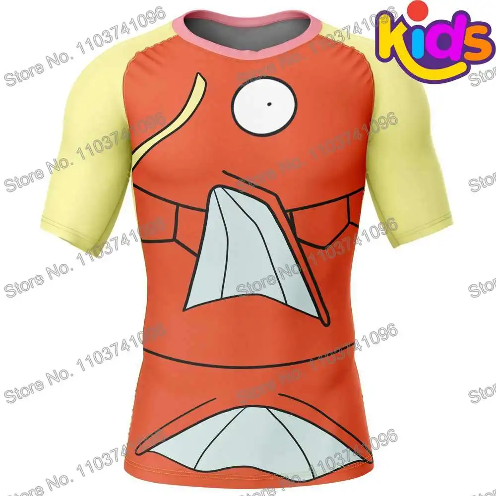 Kids Yellow Surf Clothing BJJ MMA Boys Rash Guard Short Sleeve Diving T-Shirt Tight Swimwear Summer Beach Floatsuit Girls Tops