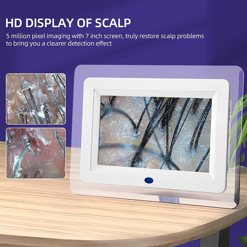 7 inch HD LCD Screen 50X/200X Skin Magnifier Professional Skin Analyzer Pore Microscope Tester Hair Follicle Scalp Detector facial skin analyzer